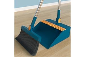 Peosevi Scopa E Paletta Salvaspazio,Set di Spazzole E Paletta per La Polvere,Paletta per Pulizia Rotazione 180°, Scopa E Paletta per Giardino, Casa, Cucina, Ufficio, Pulizia del Pavimento