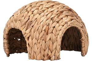 FANELOD Casa para Conejos Tejida A Mano, Casa Segura para Cerdos De Madera, Casa Cómoda, Escondite De Conejos para Chinchilla, Conejillo De Indias