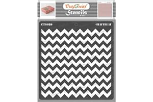 CrafTreat Geometric Stencils for Painting on Wood, Wall, Tile, Canvas, Paper, Fabric and Floor - Chevron Stencil - 6x6 Inches - Reusable DIY Art and Craft Stencils - Chevron Template