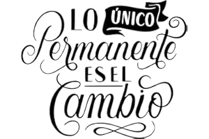 CREATIVASS Vinilo Adhesivo Frases Motivadoras Pared Dormitorio Decorativo Espejo Familia Hogar Pegatina Adhesiva Cocina Adolescentes Habitación (30x23cm, Lo Único Permante Es El Cambio)