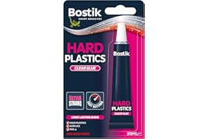 Bostik Hard Plastics Clear Glue 20ml Tube - Ultra Strong - Quick Drying Glue - Formulated For Hard Plastics Such As ABS and PVC-U