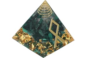 FOMIYES Cristallo Orgonite Piramide Generatore di Energia Positivo Piramide Protezione Meditazione Piramide Cristalli e Pietre Curative Abbondanza Empath Verde