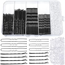 700-teiliges Haarnadeln Set: Bobby Pins, U-Klammern & 500 Gummibänder – Gold | Für Hochsteckfrisuren & Alltag