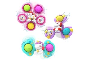 seveclotree Jouet pour Bébé 1 an,Fille Jouets Sensoriels,Baby Spinner Ventouse Jouet Jouets de Bain,Cadeaux pour Garçons et Filles,3PCS
