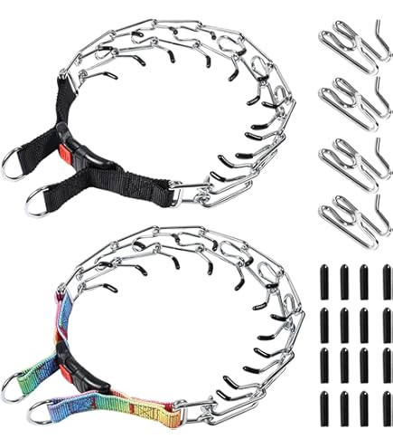 Havenfly Klauwtrainingshalsband voor honden, halsband, afneembaar, metaal, verstelbare trainingshalsband voor grote honden (L: 3,5 mm, 54,86 cm