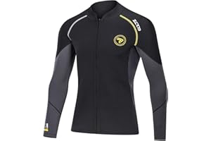 ZCCO Traje de Neopreno 1.5mm/3mm Chaqueta con Cremallera - Chaqueta de Buceo de Manga Larga para Hombres y Mujeres para natación, Buceo con Tubo, Submarinismo y Surf