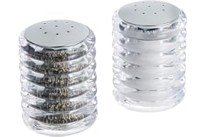 Cole & Mason H820950 Beehive Salt and Pepper Shaker Set, Salt and Pepper Pots, Acrylic/Chrome, 70 mm, Twin Salt and Pepper Set, Includes 2 x Salt and Pepper Shakers