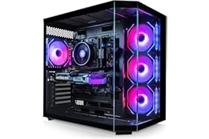 ADMI Gaming PC: AMD Ryzen 7 5700X - AIO Liquid Cooler - RTX 5060 Ti 16GB GDDR7 - DDR4 32GB - NVME 1TB - Edge ARGB Panoramic Case (Black) - WiFi - Windows 11