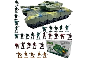 Fycooler Ensemble de Jouets Militaires-Jouet Militaire pour Enfants-Char de Transport Militaire avec 30pièces Figurines Soldats Militaires pour garçons-Coffret Cadeau-Réservoir d'inertie pour Enfants