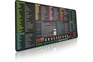 PIXIECUBE Glittery Garden Grand Tapis de Souris étendu – Tapis de Clavier de Jeu à Bords Cousus. Tapis de Souris antidérapant (Raccourcis Excel, XXL 90x40cm)