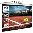 Pantalla de proyeccion Manual de 100" 16:9 (2,20 x 1,24 Metros) Compatible con FULLHD