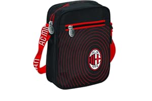 SEVEN AC Milan Tracolla Sac d'épaule, Nero Rosso, 22 x 15 Unisexe-Enfants et Adolescents
