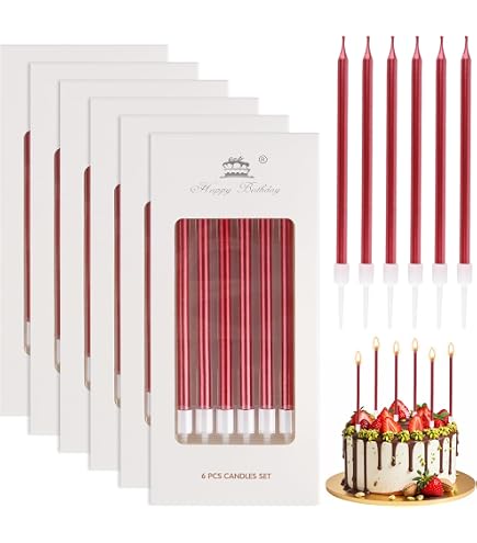 Candele Di Compleanno, 36 Pezzi, Sottili E Lunghe, Per Compleanno