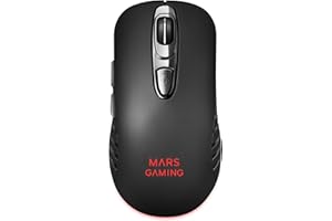 MARS GAMING MARSGAMING MMW2 Mouse da gioco wireless, RGBFlow, 3200 DPI, Soft-Touch, nero