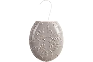 MONTEMAGGI Umidificatore da Termosifone in Ceramica, Evaporatore d'Acqua Decorato Ovale Decoro Fiori Grigio 26X23X17