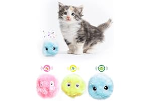 LUNEKUCK Balle Jouet Chat Interactif - 3PCS Balle Intelligente pour Chat avec Herbe à Chat - Balle Sonore pour Chat en Oiseau Grenouille Grillon - Interactif Réaliste Jouet de Balle avec 3 Sons