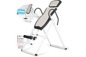 ‎SPORTPLUS SportPlus Inversionsbank, klappbarer Schwerkrafttrainer, Inversion Table mit 4 Inversionswinkel, Streckbank zur Entlastung der Wirbelsäule, Nutzergewicht bis 135 kg, Rückenstrecker