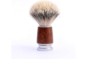 Luxury Mens Shaving Brush | Badger Hair Shave Brush for Mens | All Skin Types | Chrome Plated Base | Personal and Professional Hair Salon Tool Wet Shaving | VINTAGE BARBER LONDON