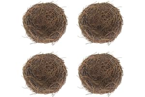 BYNYXI 4 Stück Rattan Vogelnest, 12cm Künstliches Osternest Schaum Wachteleier Festival Ostern Deko Handgemacht Frühling Zweige Rattan Nest für Ostern Tischdeko Basteln Foto Requisiten