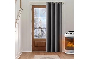 ‎MIULEE MIULEE Verdunklungsvorhang Grau Blickdichte Vorhänge mit Ösen Thermovorhang Hitzeschutz Türvorhang 1 Stück H 225 x B 140 cm Tür Gardinen Abdunkelnde Wohnzimmer Schlafzimmer Blackout Curtain