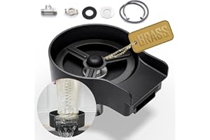 ZHIBAI Cup Washer Cup Rinser for Sink Stainless Steel, Upgraded 10 360° High Pressure Jets Glass Rinser, Bottle Rinser for Rinse the Rim, Kitchen Sink Accessories, Black