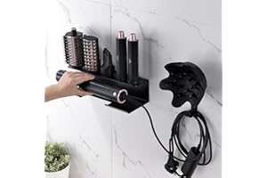 GENCAM Airwrap Wall Mount Organizer for Shark Flexstyle, Aluminum Alloy Storage Holder for Shark 430/440 Flexstyle, Wall Mount Holder for Shark Flexstyle and Attachments (Black)
