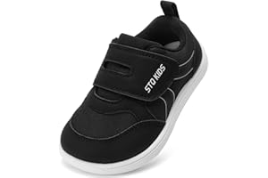 STQ KIDS Basket Enfant Garcon Fille Mixte Chaussure Scratch Respirant Bébé Garçon Renforcée Barefoot Basquette Sneakers Sport Basse Mode Unisex Légère Course