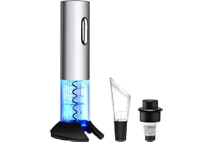 ‎WIWONEY WIWONEY Elektrisch Flaschenöffner, Wiederaufladbar Korkenzieher Elektrisch, Weinflaschenöffner mit USB-Ladeanschluss, Folienschneider, Vakuumverschluss und Ausgießer, 4-in-1 Weinöffner Set