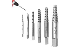 6 Pieces Damaged Screw Extractor Set Professional, CHSEROK Screw Extractor Set, Tap and die Set Carbon Steel, Bolt Extractor Set for Damaged Screws, Pipes