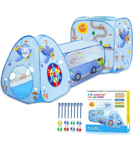 Tenda Gioco Tunnel Dinosauri Per Bambini - Casa Pieghevole Con Piscina Palline 180cm - Foto 9