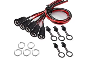 RUNCCI-YUN 5Pezzi 5.5 mmx2.1 mm Connettori DC a Pannello Jack,Alimentazione DC Presa,Per Connettore Femmina da Pannello CCTV Home Security Surveillance Camera