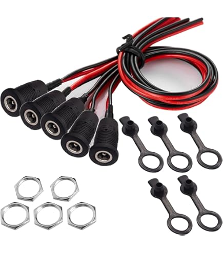 10x Connettori DC Jack 5.5mm X 2.1mm, Femmina, Montaggio A Pannello, 30V 5A, Alimentazione
