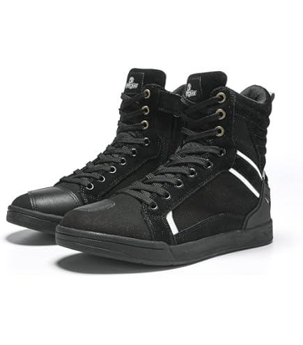 Bottes De Moto Pour Hommes Chaussures De Cavalier De Moto Botte Respirante à Décapage Haut Moto Femmes Chaussures Imperméables Sneaker Avec Boucle Rotative,Red-40