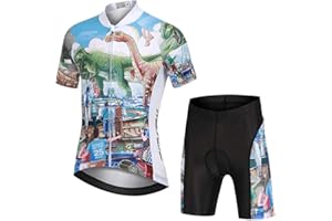 YFPICO Kinder Radtrikot Set Jungen Mädchen Fahrrad Trikot Kurzarm + Radhose mit Sitzpolster