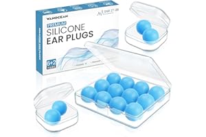 Wanocean Tappi Auricolari in Silicone per Dormire, 8 Paia di Tappi Auricolari Riutilizzabili Impermeabili Antirumore, Morbidi e Modellabili, SNR 27dB, Utilizzati per Proteggere l'udito di Chi Russa