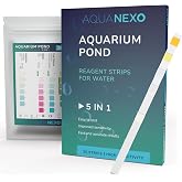 AQUANEXO 25 x or 100 x 5-in-1 Aquarium Water Test Strip, Aquarium Test Strips, Aquarium Accessories, Water Analysis for Fish