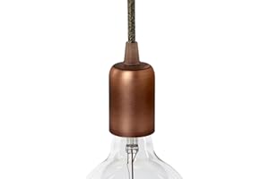 AMARCORDS - Portalampada E27 vintage in metallo edison retro per lampada a sospensione. Stile industrial finitura BRONZO