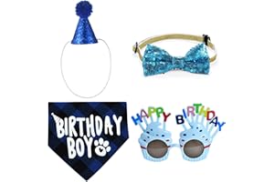 Avaner Bandana per Cani, Set di Papillon Bandana per Cappelli di Compleanno per Animali Domestici per Cani di Taglia Piccola e Media