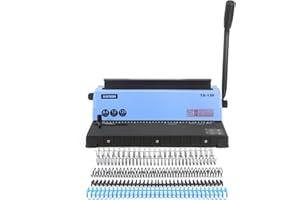 RAYSON Wire Binding Machine, 34-Hole, 120-Sheet Capacity, Metal Durability, A4, with Starter Kit, TD-130