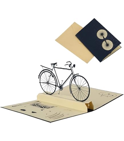 Tarjeta De Felicitación De Cumpleaños Para Ciclista Con Impresionante Imagen De Acuarela Y Detalles De Lámina Dorada : Cherry Orchard Publishing