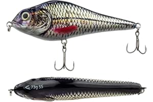 FISHN JERKYONE Jerkbait - Poids: 73g - Longueur: 15cm, Leurres artificiels, Leurres de pêche pour la pêche de Poissons prédateurs tels Que Le brochet, la Perche, la Truite, la Perche