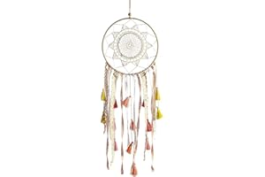Snowtain Schneespitze Attrape rêves Grand Dreamcatcher Capteur de rêves Fabrication Attrape Reve Indien DéCoration Murale Ornement Décor Circulaire Artisanat,Dégradé Dreamcatcher