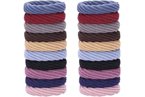 BREEZO 20 Pieces Cotton Hair Ties Seamless Elastic Hair Bands Thick Ponytail Band 4.5cm in Diameter Hair Accessories for Women and Girls (Multicolored)