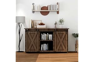 TSMST 6ft Cabinet Mini kit de quincaillerie de porte coulissante de Silo, double kit de rail de porte de Silo, pour fenêtre de rangement meuble TV (armoire inorganique)