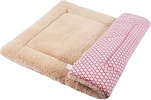 Vejaoo Matelas pour Chien, Matelas pour Animaux De Compagnie, Couverture De Chien XZ014 (L(90 X 60CM), Short Plush Pink)