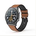 Pebble Revo Smartwatch, 1.3"(3.3cm) HD Touchscreen, Bluetooth Calling, Smart Watch with Rolling UI & Dual Button Technology, Spo2, Heart Rate & Temperature Monitoring (Tan Leather)