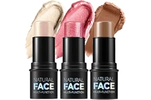 XINYUNXIN Contour Stick con sfumature di Highlighter, Bronzer e Blush, un Contour Stick impermeabile e non grasso che contorna il viso senza sforzo con un tocco leggero (A, 3 pezzi)