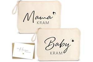 BOYATONG 2Pcs Geschenke für Werdende Mütter, Baby Geschenk, Kosmetiktasche Bag für werdende Mama Mutter Beutel mit Grußkarte und Umschlag, Babyparty Mom Bag Geschenke Kliniktasche Geburt für Schwangere