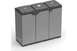 Adventa: Mobile Portasacco Tris per Raccolta differenziata in Plastica, Facile da Montare, Modular System, adatto a Sacchi da 80-110 L, Resistente, Ambienti Interni ed Esterni, 102L x 38P x 87H cm