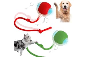 JinRui-T 2 PCS Active Rolling Ball with Tail for Dogs,Chewie Rollie Pet Smart Chase Ball, Interactive Smart Cat Toy PetBall